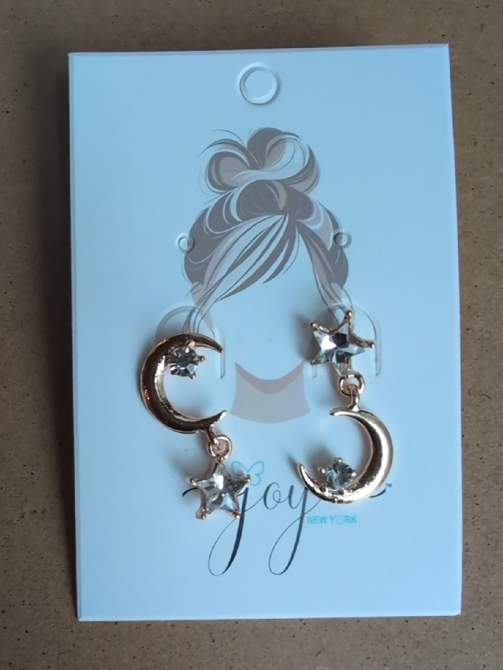 Gold Moon & Star Drop Earrings - Gold